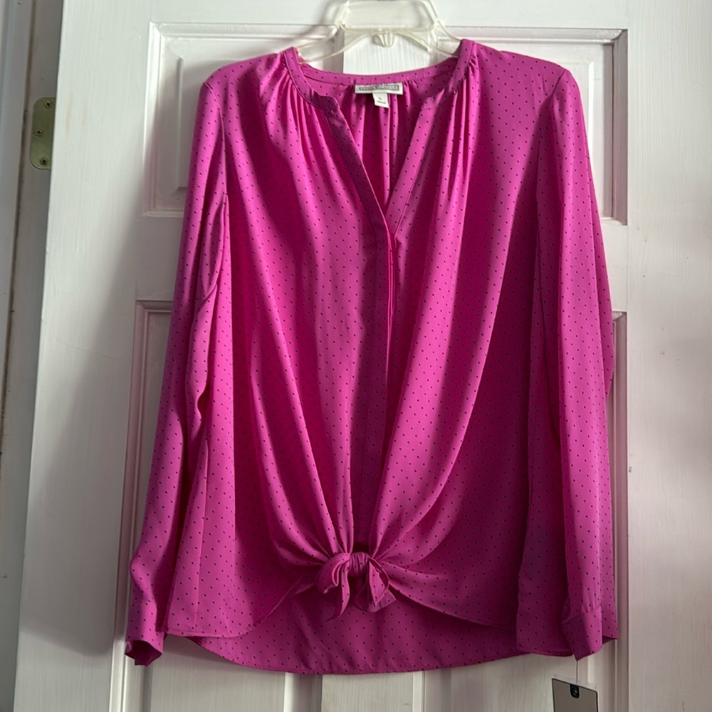 Dana Buchman Tie Front Woven Blouse